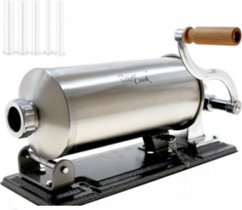 Aparat Facut Carnati 4KG INOX 5 Palnii incluse Masina de umplut manuala orizontal