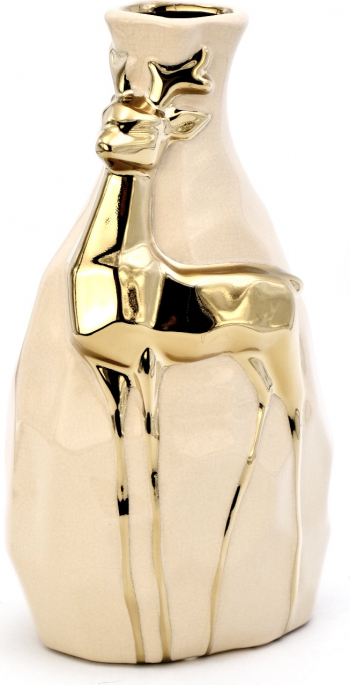 Vaza decorativa cu gat subtire aurie 28 x 6 cm 