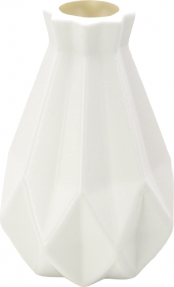 Vaza din plastic cu gat subtire alb 21 x 6 cm 