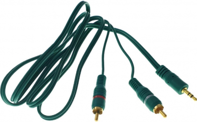 Cablu audio stereo jack 3.5mm la 2xRCA lungime 1.5m verde 