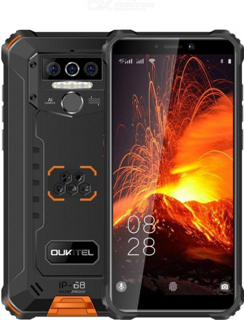 Telefon mobil Oukitel WP5 Pro IPS 5.5inch 4GB RAM 32GB ROM Android 9.0 Dual SIM QuadCore 8000mAh Galben