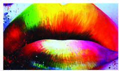 Tablou canvas cu rama si sistem de prindere colorful mouth 70x40 cm 