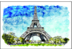 Tablou canvas cu rama si sistem de prindere turnul Eiffel 70x50 cm 