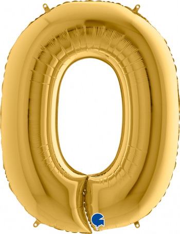Balon figurina cifra 0 auriu dimensiunea 101 cm 