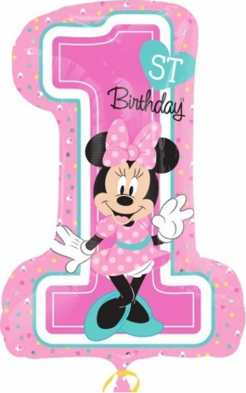 Balon figurina Minnie 1st Birthday 48cm X 71cm 