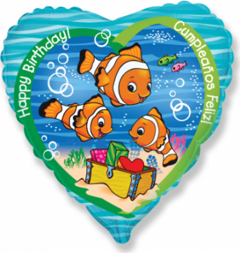 Balon folie Clownfish Birthday multicolor 45 cm 