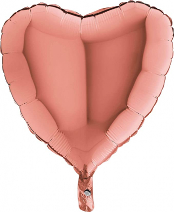 Balon folie inima rose gold 45 cm 