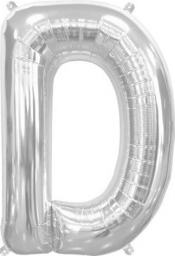 Balon folie litera D argintiu 100 cm 