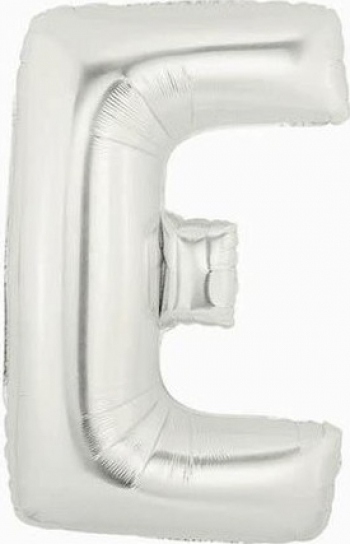Balon folie litera E argintiu 35 cm 