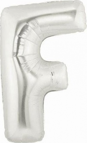 Balon folie litera F argintiu 35 cm 