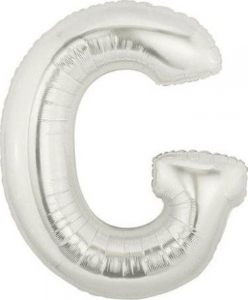 Balon folie litera G argintiu 35 cm 