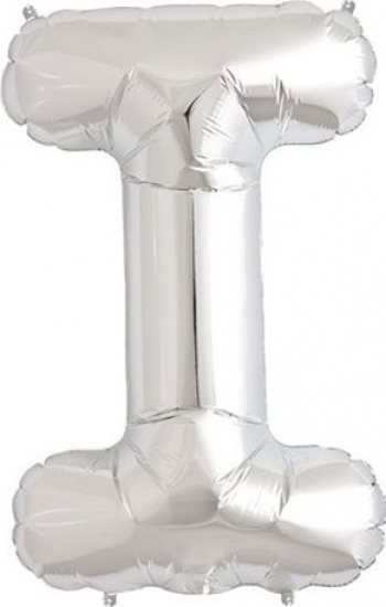Balon folie litera I argintiu 35 cm 