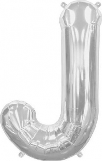 Balon folie litera J argintiu 100 cm 