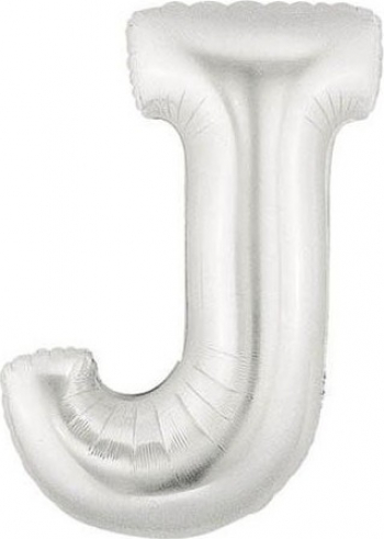 Balon folie litera J argintiu 35 cm 