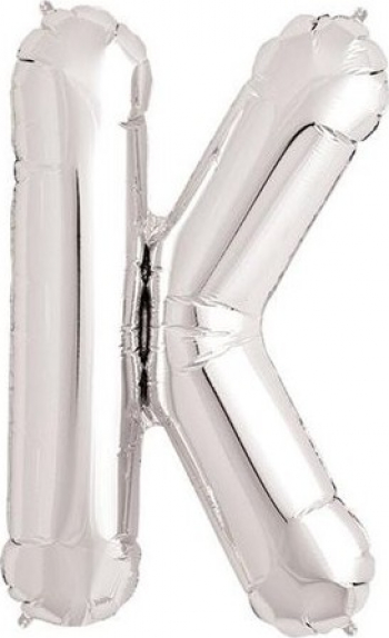 Balon folie litera K argintiu 35 cm 