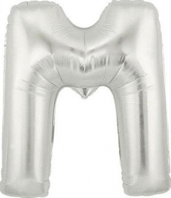 Balon folie litera M argintiu 35 cm 