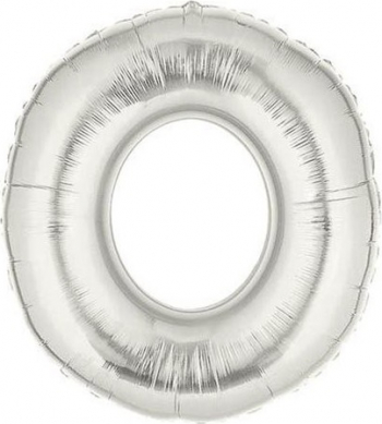 Balon folie litera O argintiu 35 cm 