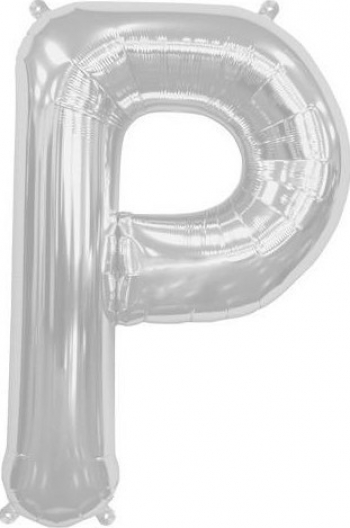 Balon folie litera P argintiu 100 cm 