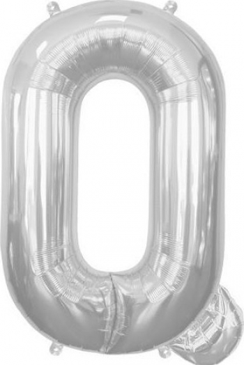 Balon folie litera Q argintiu 100 cm 