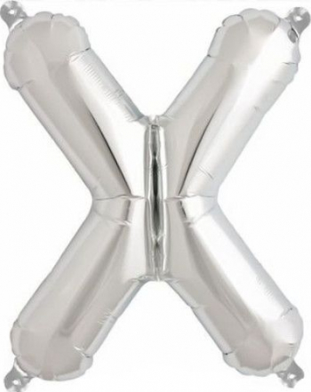 Balon folie litera X argintiu 100 cm 