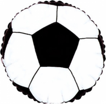 Balon folie minge fotbal alb/negru 45 cm 