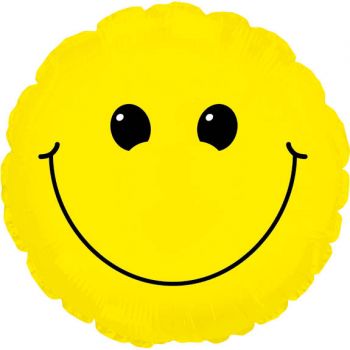 Balon folie Solid Yellow Smiley galben/negru 45 cm 