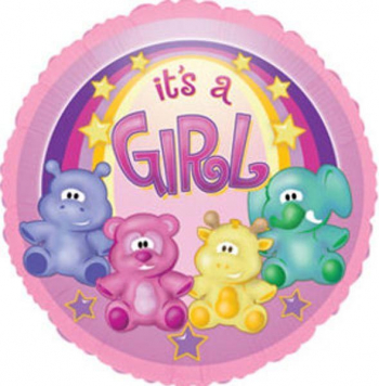 Balon folie Zoo Baby Girl multicolor 45 cm 
