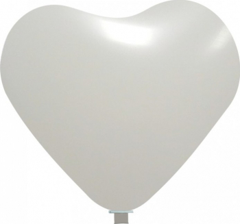Balon latex jumbo inima alb 65 cm 