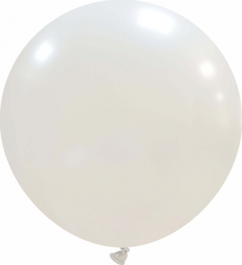 Balon latex metalizat alb 45 cm 