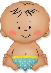 Balon mini figurina baby blue 30 Cm 