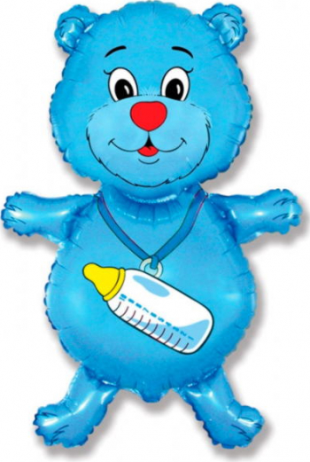 Balon mini figurina ursulet blue 30 cm 