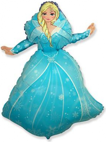 Balon mini figurina Winter Princess albastru 30 cm 