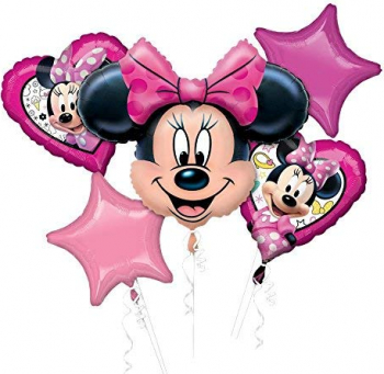 Buchet / set 5 baloane folie Minnie Happy Helpers multicolor