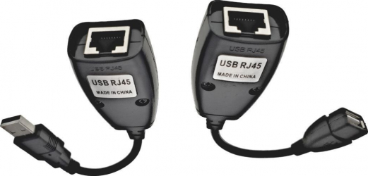 Cablu prelungitor USB 45m -RJXT tata - mama extensie cablu USB cu RJ45 Cat5 si Cat6