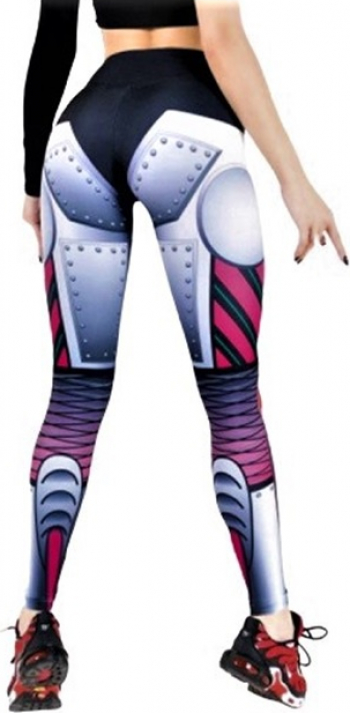 Colanti Fitness Yoga Aerobic Jogging Multicolor White Iron Woman XL size Talie medie 