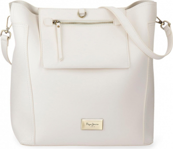 Geanta shopping 35 cm Pepe Jeans Angelica crem 