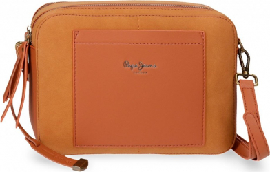 Geanta umar 2 compartimente 21.5 cm Pepe Jeans Lorain ocru 