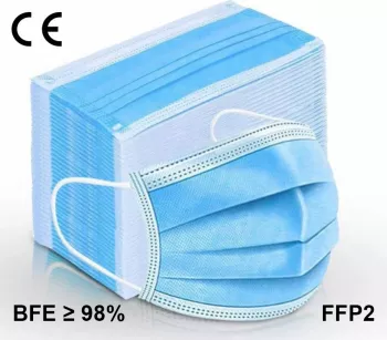 Set 50x Masti Filtrare Bacteriana si Particule 3 pliuri 3 straturi BFE PFE