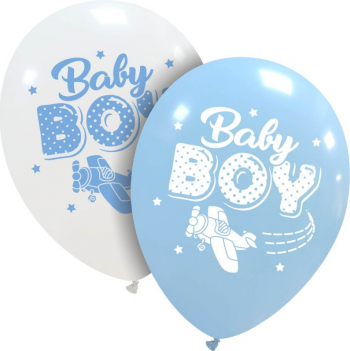 Set 6 baloane imprimate baby boy latex multicolor 30 cm 