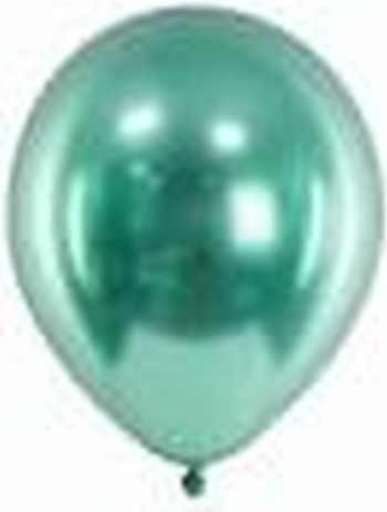 Set 6 baloane latex chrome verde 15 cm 