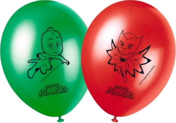 Set 8 baloane latex imprimate PJ Masks multicolor 28 cm 