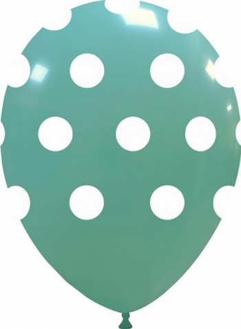 Set baloane latex 30 cm aqua inscriptionate cu buline albe 10 buc 