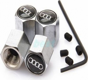 Set 4 capacele Audi negre ventil roti antifurt