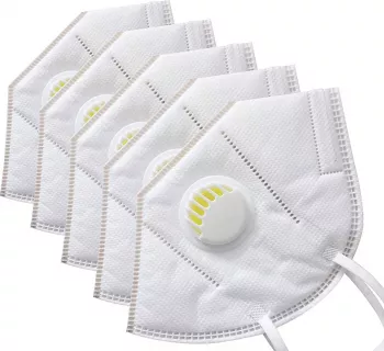 Set 5 Masti KN95 / FFP2 cu valva Albe sigilate Certificat CE