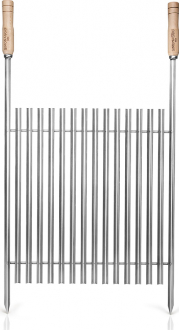 Gratar din inox cu manere din lemn SIMONAGGIO ARGINTINIAN GRILL 85x41cmpentru frigarui friptura 