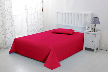 Cearsaf de pat 180/240cm Satinat bumbac 100 Rosu 