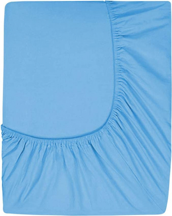 Cearsaf de pat cu elastic 90/200cm Satinat bumbac 100 Blue 