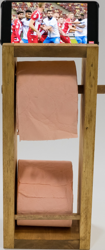 Raft pentru hartie igienica cu suport telefon Bavaria 15x35x11.4 cm alun