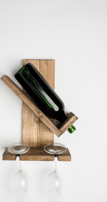 Suport pentru sticle vin si pahare Civary 25x33x13 cm palisandru 
