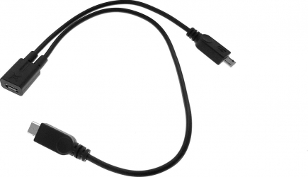 Cablu adaptor microUSB F la 2x microUSB M 